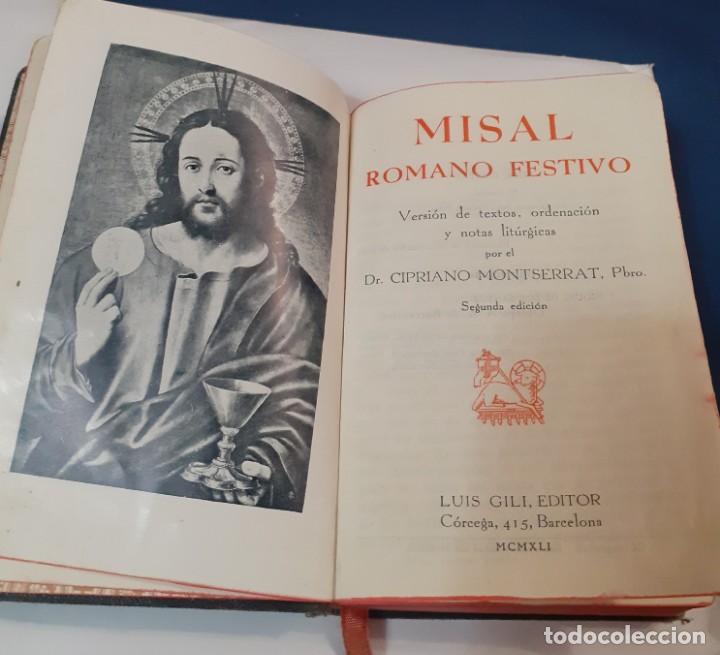 Libros de segunda mano: Misal romano festivo de 1941 - Foto 2