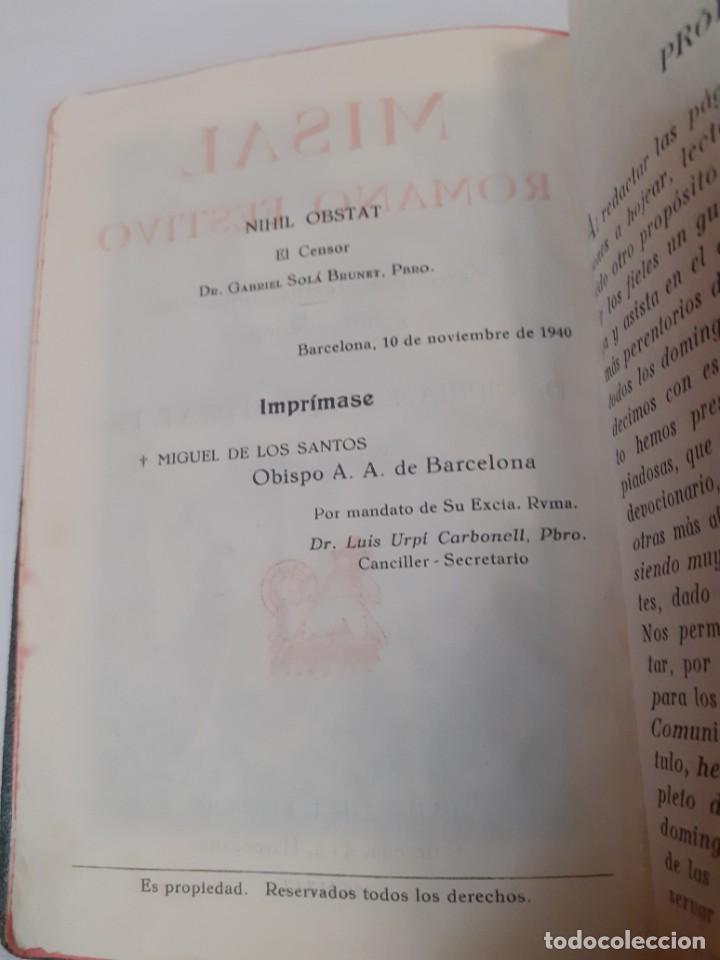 Libros de segunda mano: Misal romano festivo de 1941 - Foto 3