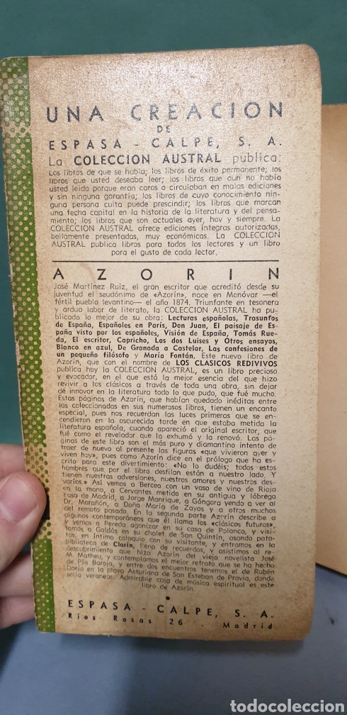 Libros de segunda mano: Azorin Coleccion Austral Editorial Espasa 1945 - Foto 2