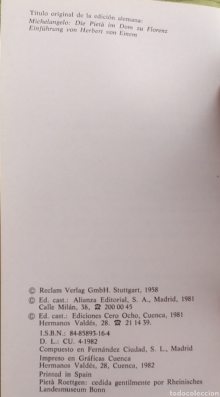 Libros de segunda mano: MIGUEL ANGEL. LA PIEDAD DE FLORENCIA - Foto 3