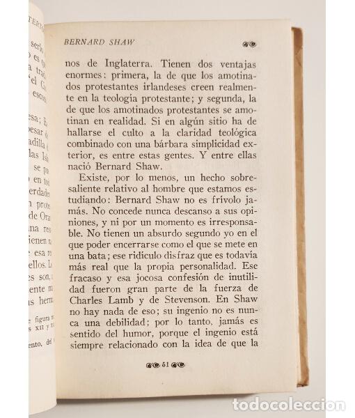 Libros de segunda mano: GEORGE BERNARD SHAW. CHESTERTON, G. K. Ediciones La Nave. 1940. - Foto 3