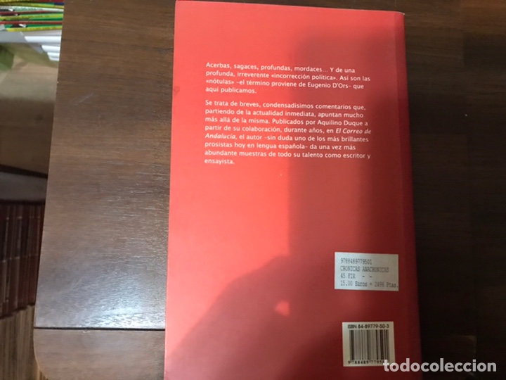 Libros de segunda mano: Cr&oacute;nicas anacr&oacute;nicas. Aquilino Duque - Foto 2