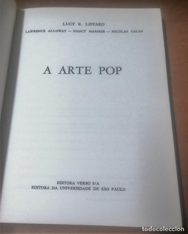 Libros de segunda mano: Lucy R. Lippard, A arte pop, So Paulo, 1976, - Foto 3