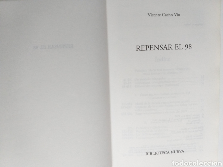 Libros de segunda mano: Repensar el noventa y ocho. Vicente Cacho viu - Foto 6