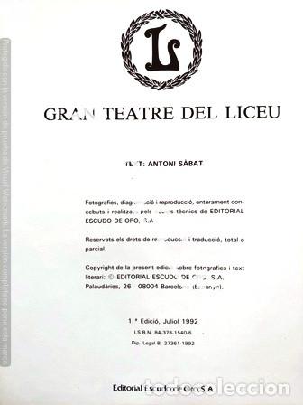 Libros de segunda mano: LIBRO GRAN TEATRO DEL LICEU - Foto 2
