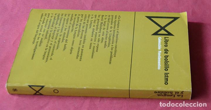 Libros de segunda mano: LA LENGUA Y EL HOMBRE - BERTIL MALMBERG - PROBLEMAS GENERALES LING&Uuml;&Iacute;STICA - Foto 2