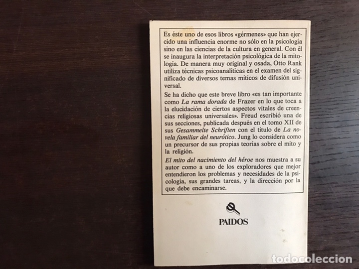 Libros de segunda mano: El mito del nacimiento del h&eacute;roe. Otto Rank. Paid&oacute;s studio - Foto 2