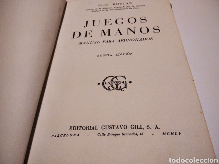 Libros de segunda mano: Juego de manos profesor Boscar - Foto 5