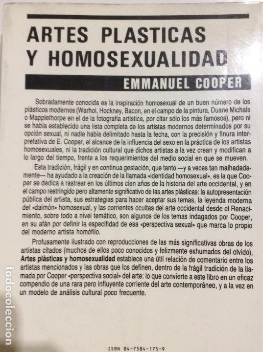 Libros de segunda mano: ARTES PL&Aacute;STICAS Y HOMOSEXUALIDAD EMMANUEL COOPER LAERTES - Foto 2