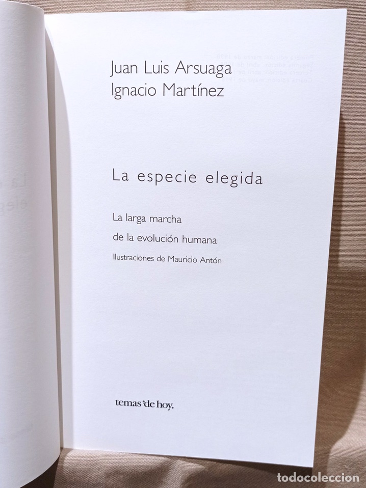 Libros de segunda mano: La especie elegida. Juan Luis Arsuaga. Ignacio Mart&iacute;nez. - Foto 2