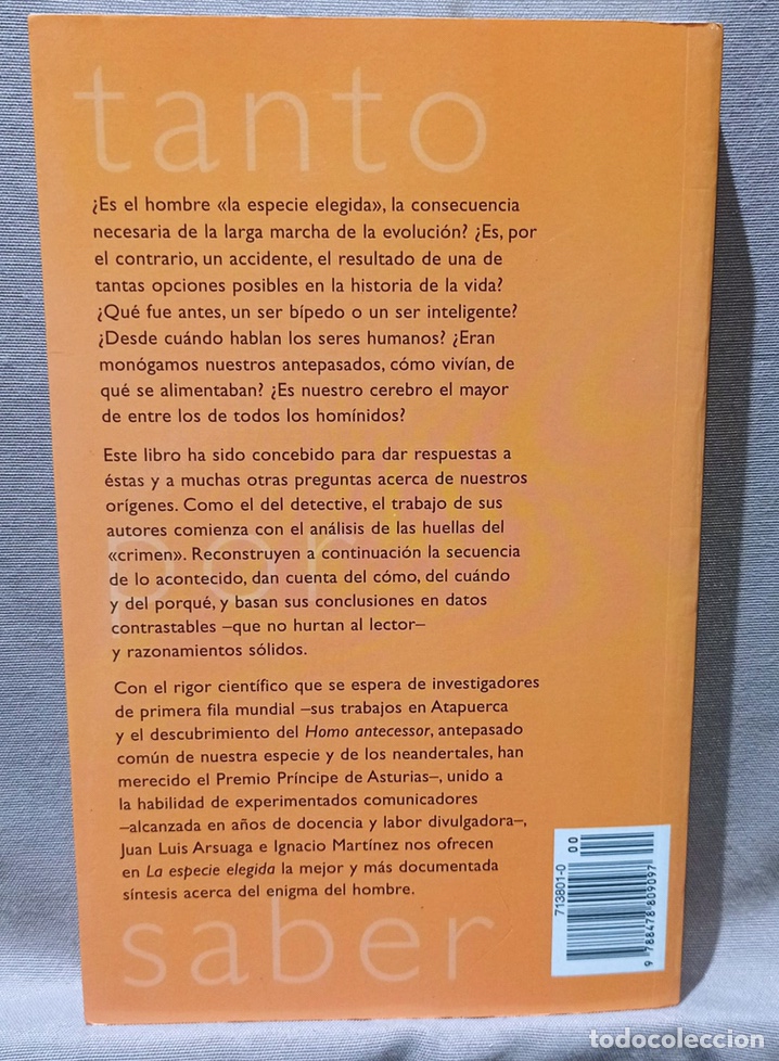Libros de segunda mano: La especie elegida. Juan Luis Arsuaga. Ignacio Mart&iacute;nez. - Foto 4