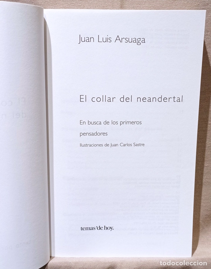 Libros de segunda mano: El collar del neandertal. Juan Luis Arsuaga. - Foto 3