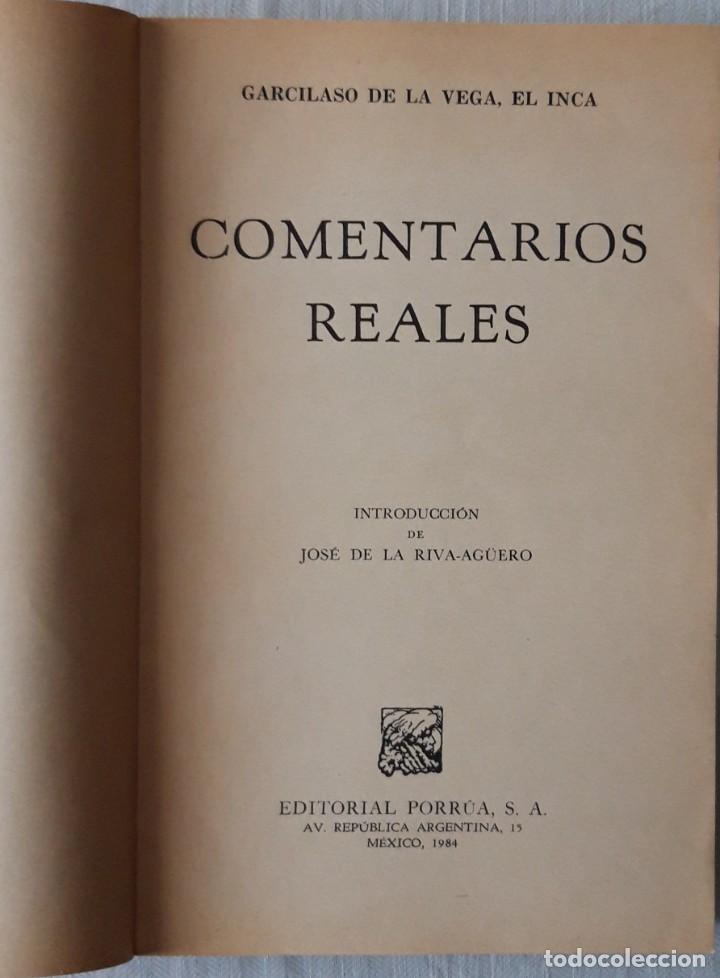 Libros de segunda mano: COMENTARIOS REALES. EL INCA GARCILASO DE LA VEGA - Foto 2