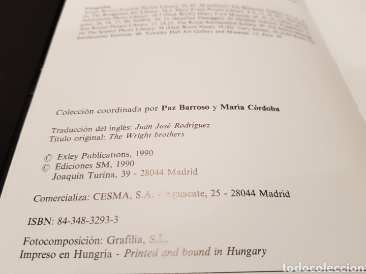 Libros de segunda mano: Los hermanos Wright Los pioneros de la aviaci&oacute;n. Ediciones SM. A&ntilde;o 1990 - Foto 4