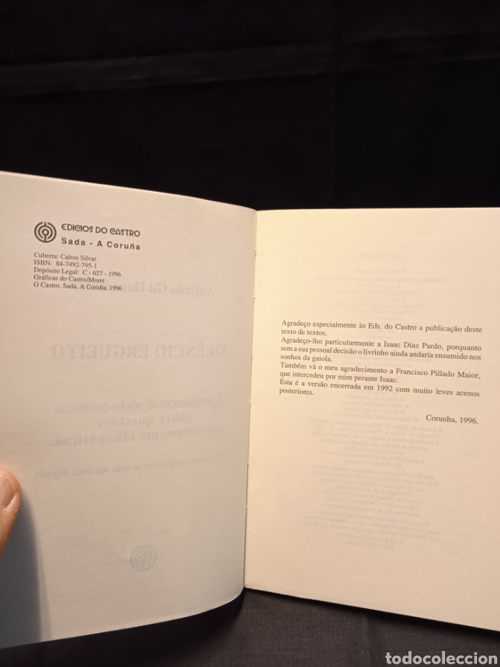 Libros de segunda mano: SIL&Ecirc;NCIO ERGUEITO - ANTONIO GIL HERNANDEZ - DO CASTRO ENSAIO 1996 - Foto 4