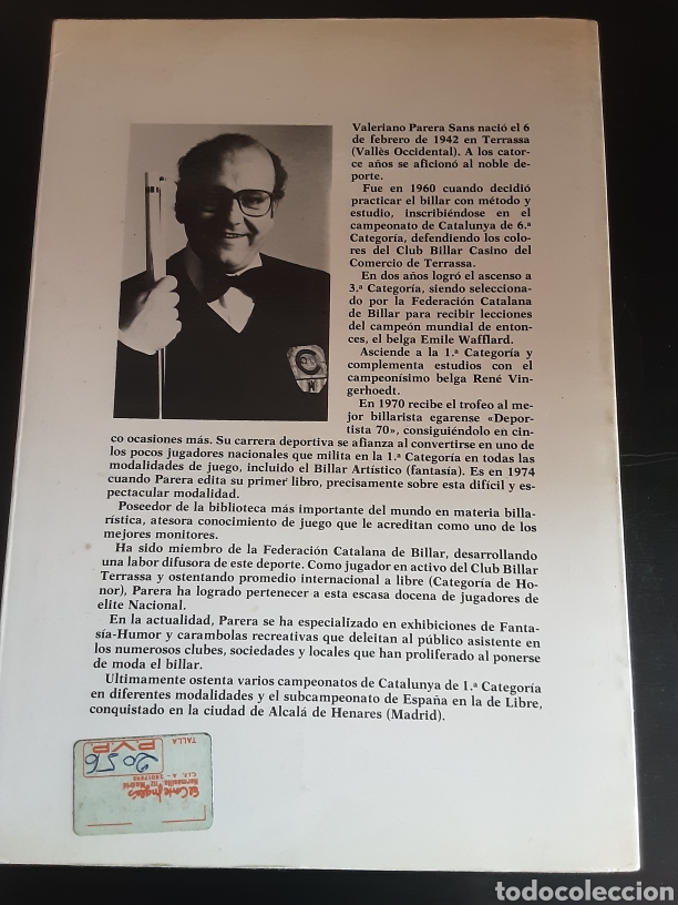 Libros de segunda mano: Billar con efecto y con afecto. Valeriano Parera Sans - Foto 3