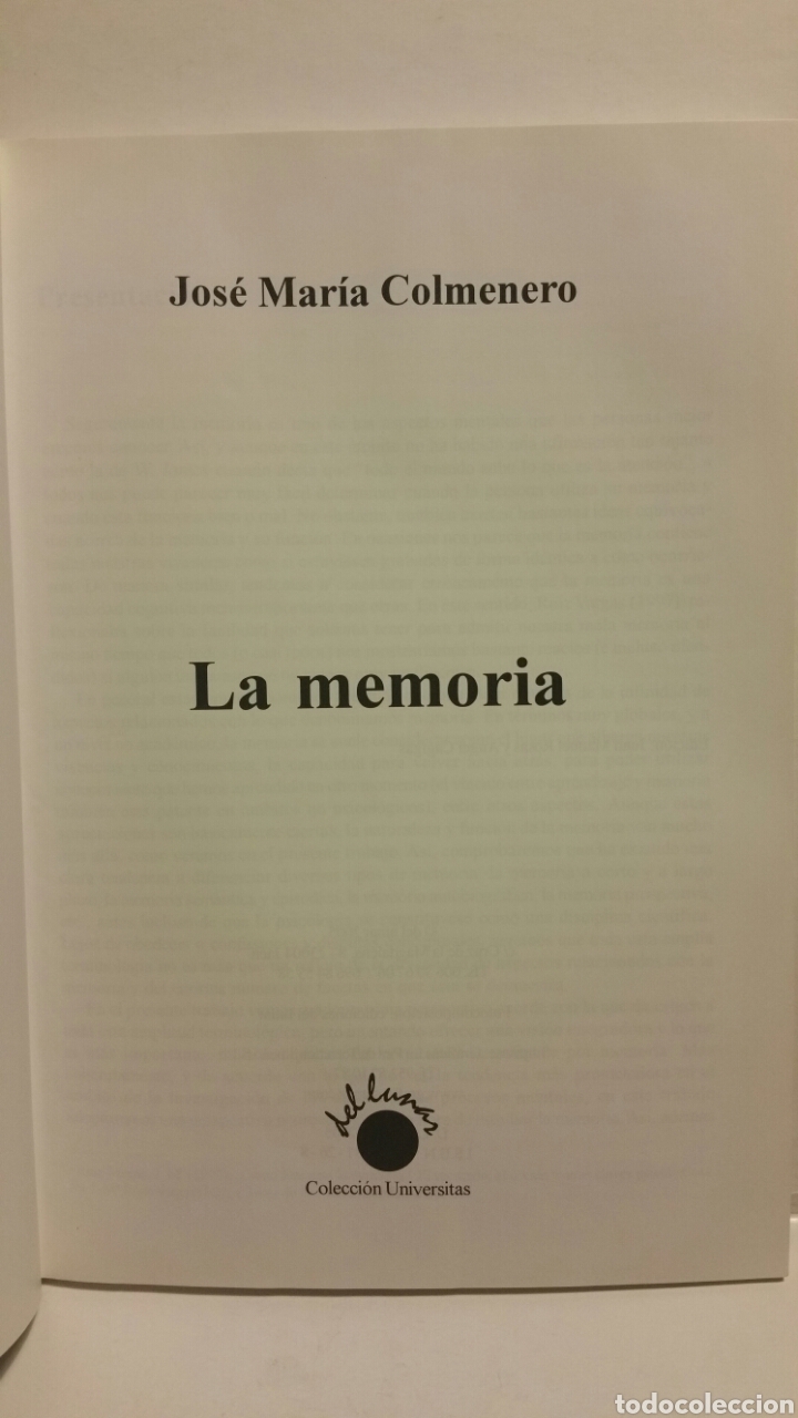 Libros de segunda mano: La memoria. Jos&eacute; Mar&iacute;a Colmenero, ediciones del lunar 2005. - Foto 5