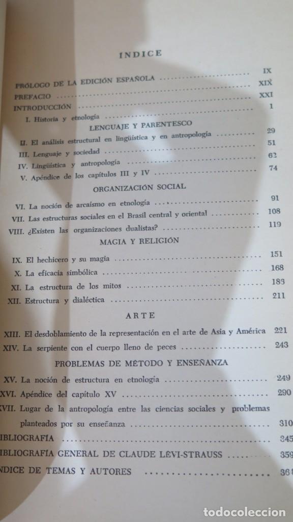 Libros de segunda mano: ANTROPOLOGIA ESTRUCTURAL. LEVI-STRAUSS - Foto 2