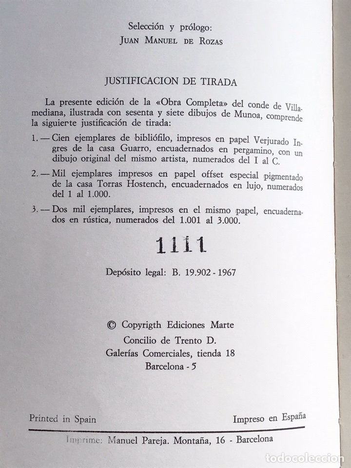 Libros de segunda mano: OBRA COMPLETA / JUAN DE TASSIS / MARTE 1967 - Foto 2