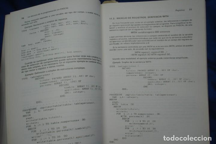 Libros de segunda mano: LA T&Eacute;CNICA DE LA PROGRAMACI&Oacute;N EN PASCAL - ED. DIAZ DE SANTOS 1&ordf; ED. 1986 - Foto 4