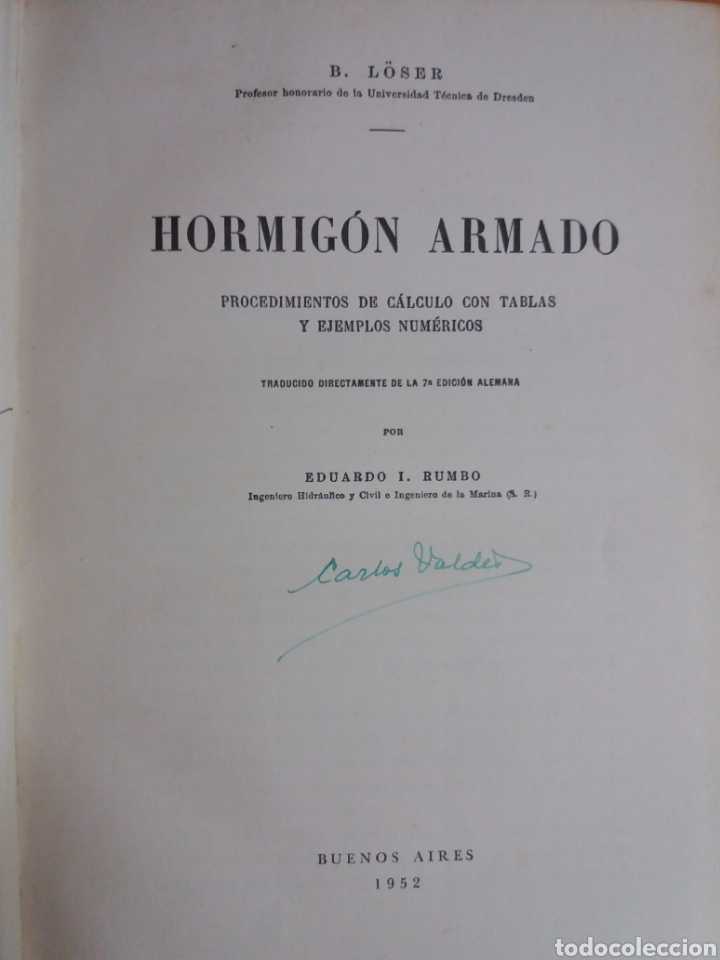 Libros de segunda mano: Hormigon armado a&ntilde;o 1952 - Foto 3