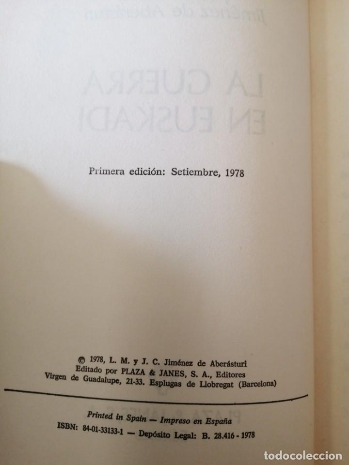 Libros de segunda mano: LA GUERRA EN EUSKADI, PLAZA & JANES1978, LIBRO - Foto 2