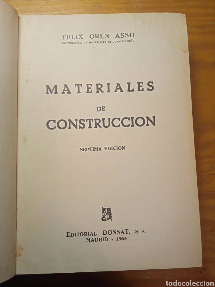 Libros de segunda mano: Materiales de construcci&oacute;n. F&eacute;lix Orus Asso - Foto 2