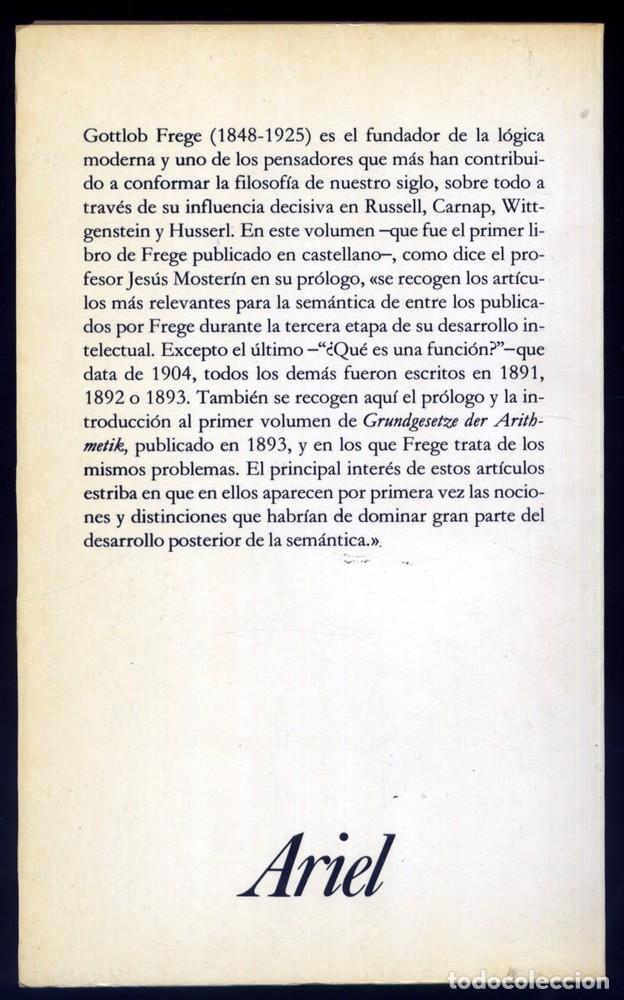 Libros de segunda mano: FREGE, Gottlob. Estudios sobre Sem&aacute;ntica. 1984. - Foto 2