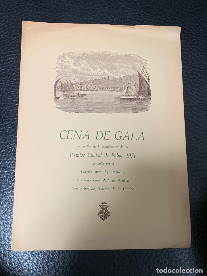 Libri di seconda mano: MENU CENA DE GALA PREMIOS CUIDAD DE PALMA 1971 - PALACIO DE CONGRESOS PUEBLO ESPA&Ntilde;OL