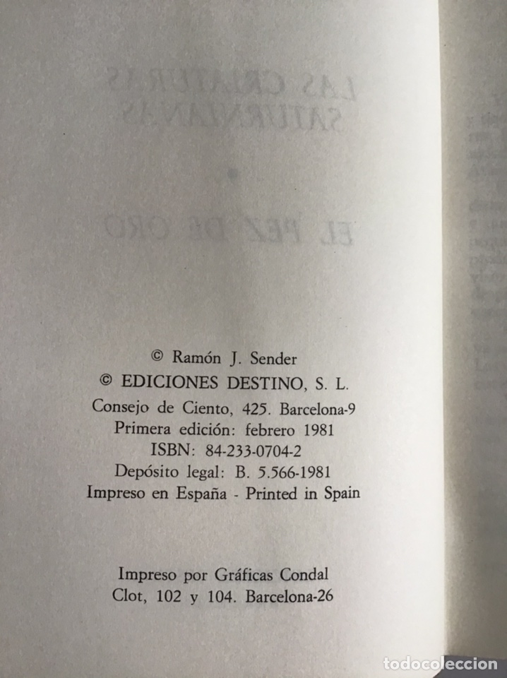 Libros de segunda mano: OBRA COMPLETA / RAM&Oacute;N J. SENDER / DESTINO 1976-1981 - Foto 3
