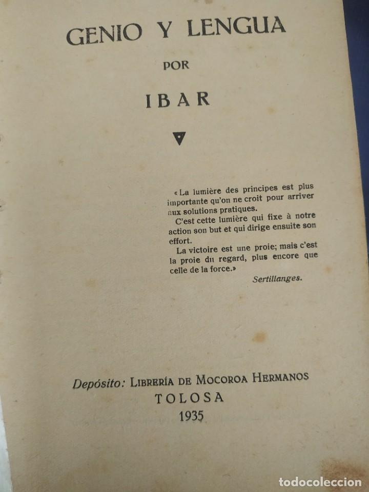 Libros de segunda mano: Euskera .GENIO Y LENGUA por IBAR - Foto 2