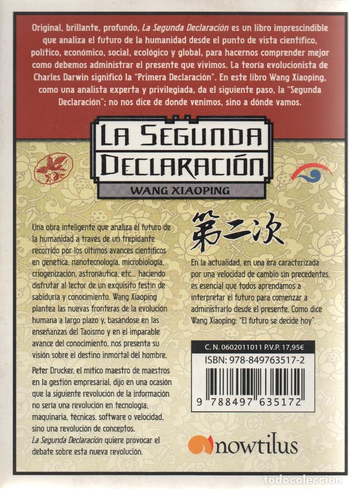 Libros de segunda mano: La segunda declaraci&oacute;n.Wang Xiaoping.Nowtilus.2008. - Foto 2