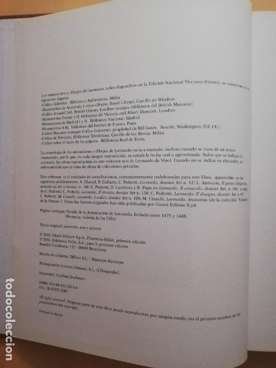 Libros de segunda mano: LEONARDO DAVINCI, ARTE Y CIENCIA. FOLIO. 2007. PAG. 140 - Foto 3