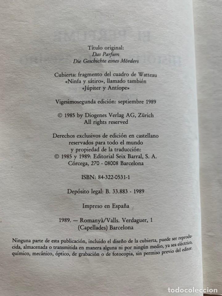 Libros de segunda mano: EL PERFUME - HISTORIA DE UN ASESINO - PATRICK SUSKIND - Foto 3