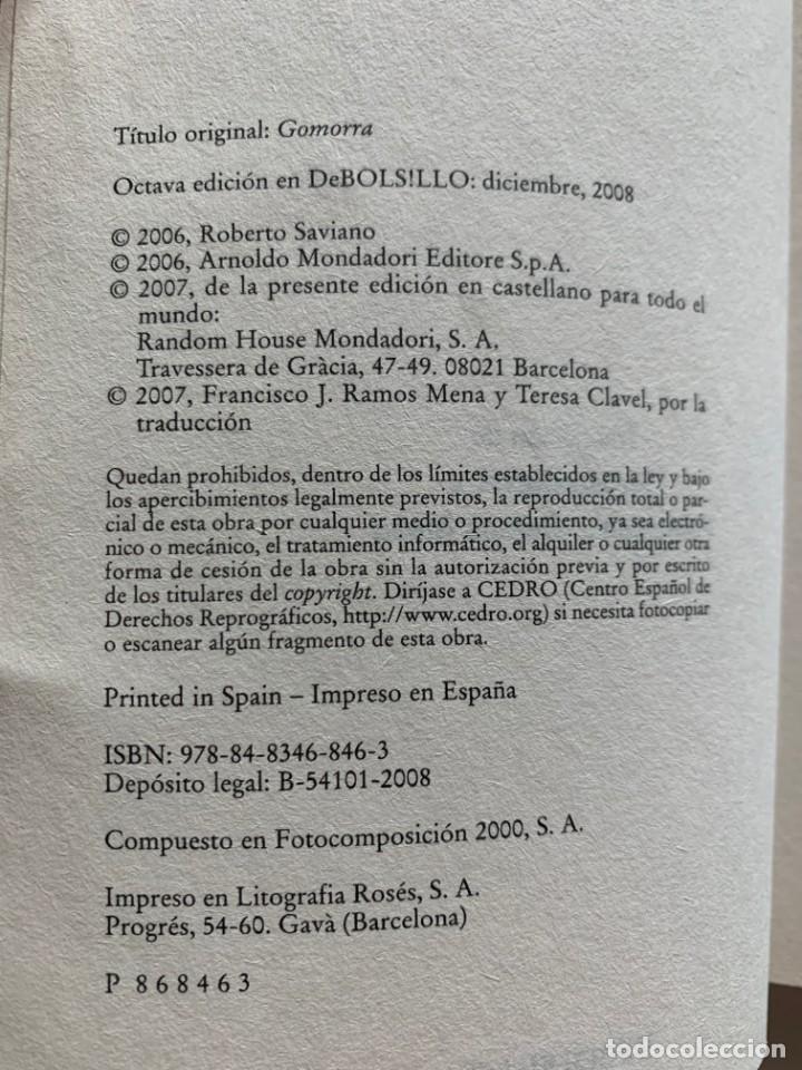 Libros de segunda mano: GOMORRA - ROBERTO SAVIANO - Foto 3