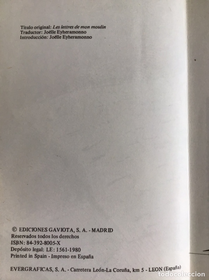 Libros de segunda mano: CARTAS DESDE MI MOLINO / DAUDET / GAVIOTA - Foto 2