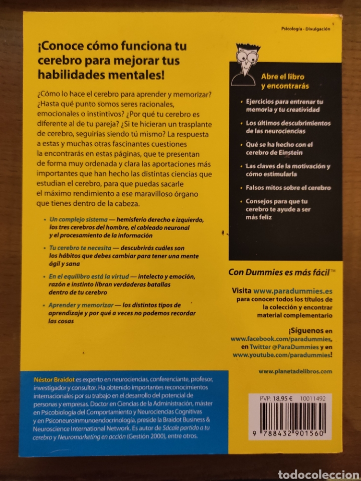 Libros de segunda mano: C&oacute;mo funciona tu cerebro para dummies. N&eacute;stor Braidot - Foto 2