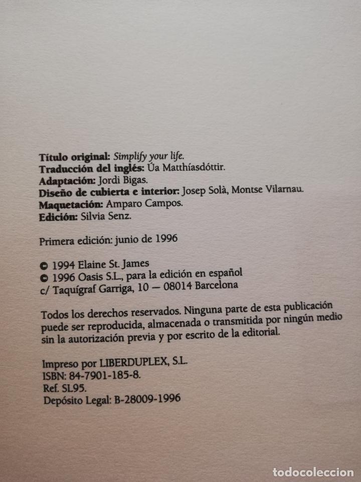 Libros de segunda mano: SIMPLIFICA TU VIDA. ELANI ST. JAMES. INTEGRAL. 1&ordf; EDICION 1996. PAG. 239. - Foto 4