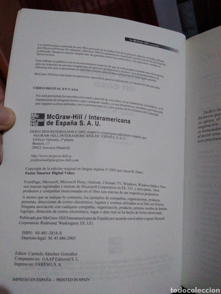 Libros de segunda mano: V&iacute;deo digital en casa -Jason R Dunn-Microsoft- McGraw Hill - Foto 4