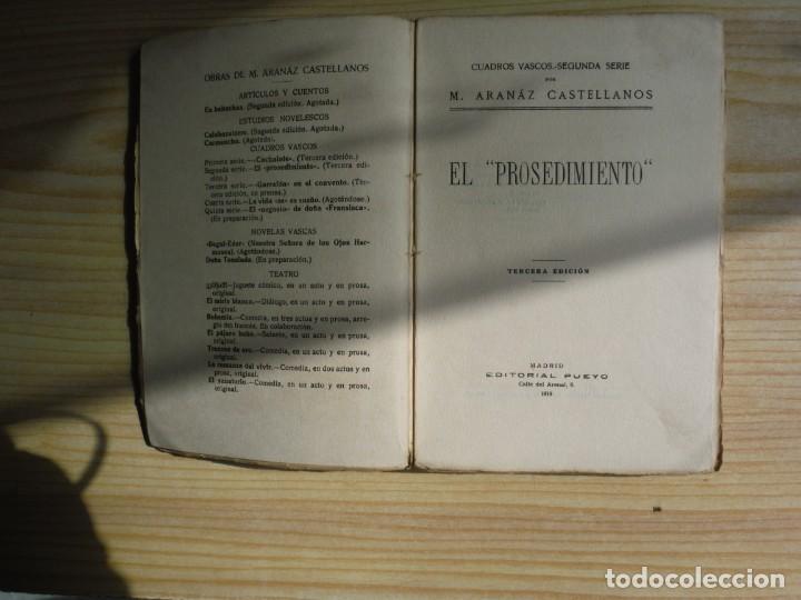 Libros de segunda mano: ARANAZ CASTELLANOS, M. - EL PROSEDIMIENTO - Foto 2
