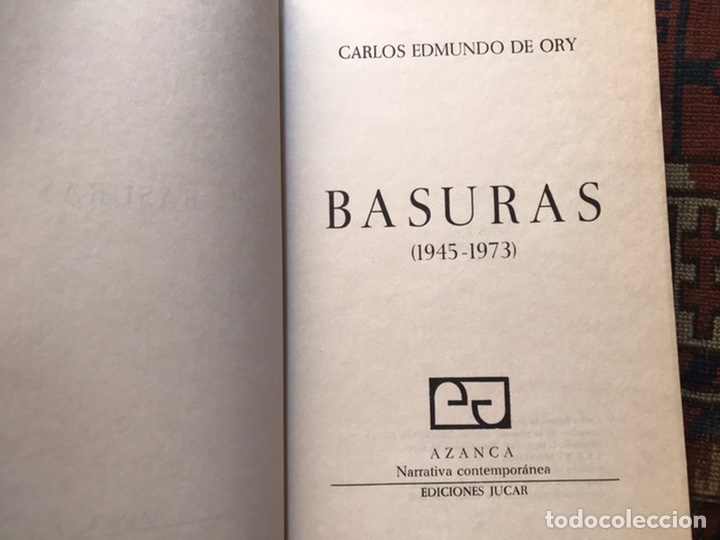 Libros de segunda mano: Basuras. Carlos Edmundo de ory. J&uacute;car - Foto 3