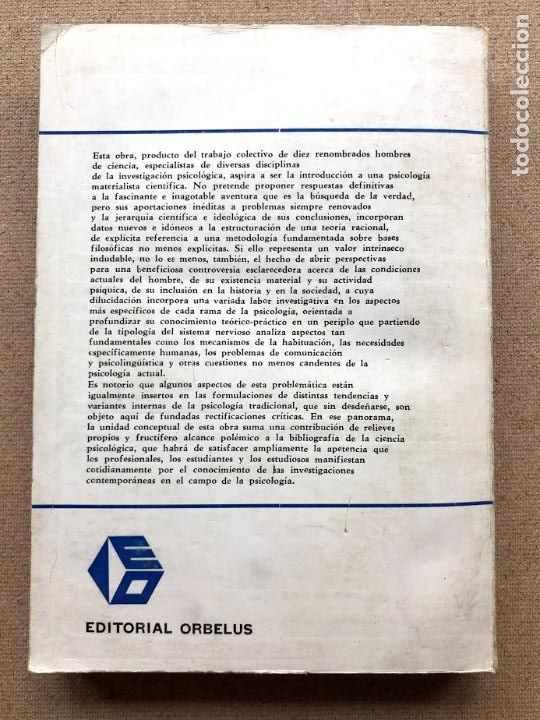 Libros de segunda mano: Problem&aacute;tica cient&iacute;fica de la psicolog&iacute;a actual / A. Luria y otros / Orbelus / - Foto 2