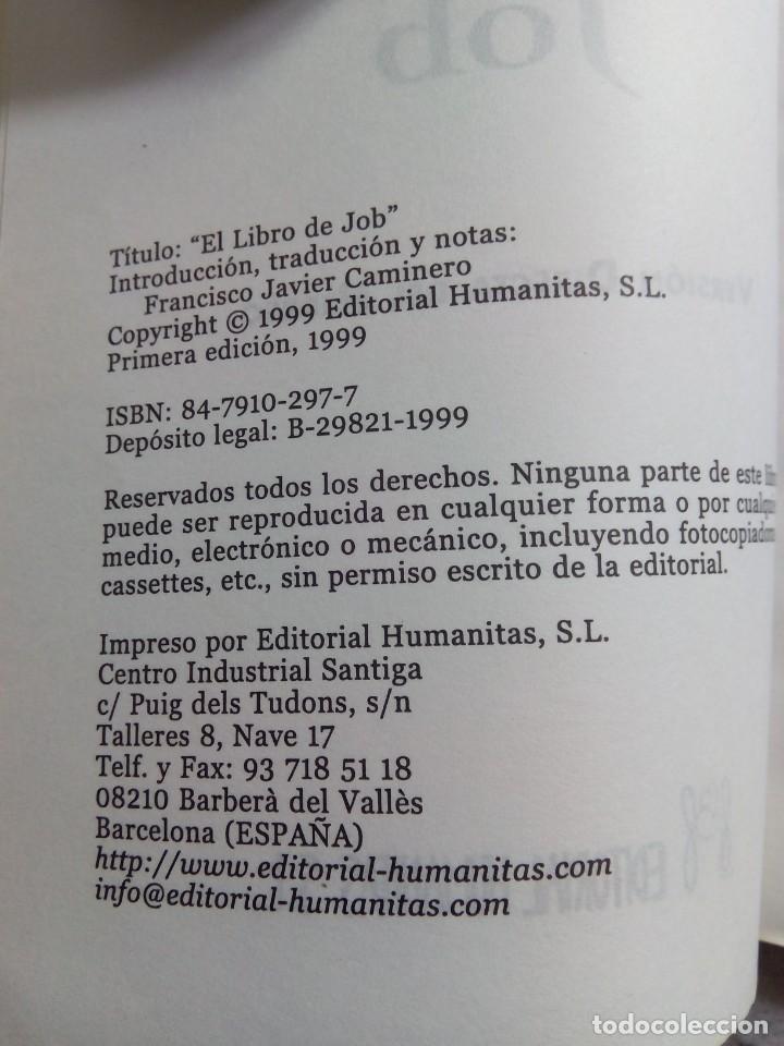 Libros de segunda mano: EL LIBRO DE JOB. LOS PLANES DE LA PROVIDENCIA EN LA DISTRIBUCI&Oacute;N ..../ VERSI&Oacute;N DIRECTA DEL HEBREO - Foto 5
