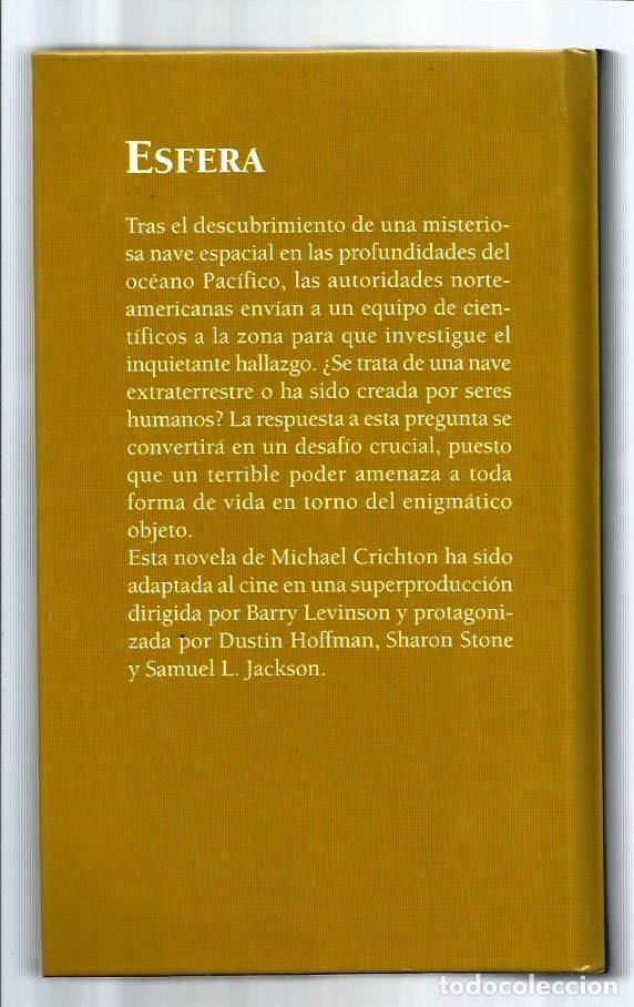 Libros de segunda mano: LIBRO, ESFERA, MICHAEL KRICHTON, ED. RBA 1998 - Foto 2