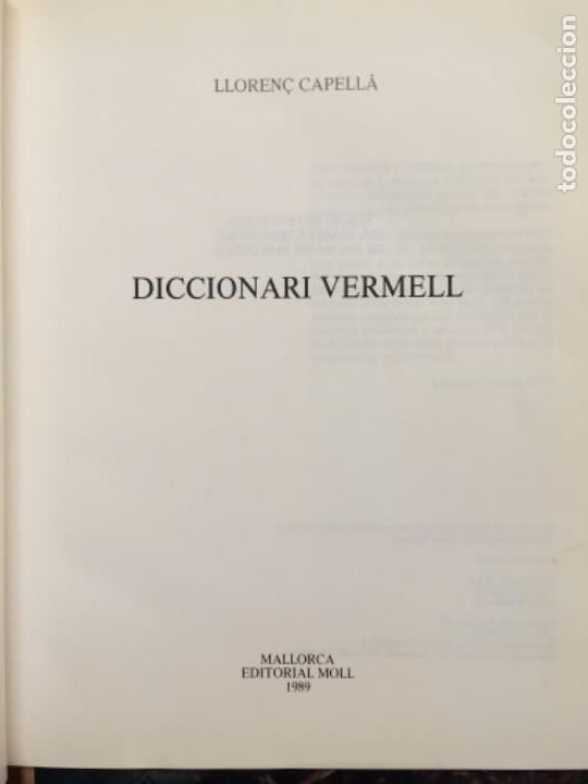 Libros de segunda mano: DICCIONARI VERMELL, LLOREN&Ccedil; CAPELLA - Foto 1