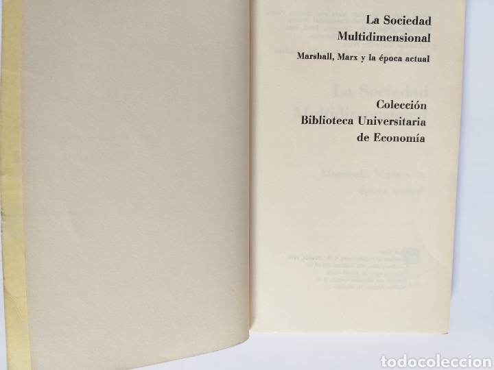 Libros de segunda mano: La sociedad multidimensional Marshall M&aacute;rx y la &eacute;poca actual .Clark Kerr - Foto 8