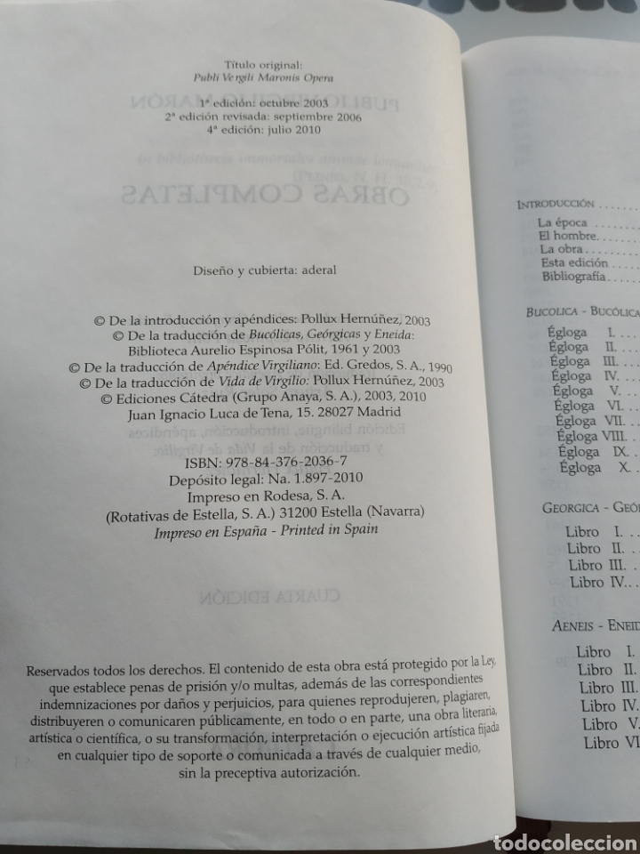 Libros de segunda mano: Virgilio. Obras completas. Biblioteca &Aacute;urea. C&aacute;tedra - Foto 5