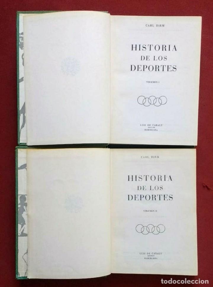 Libros de segunda mano: HISTORIA DE LOS DEPORTES - CARL DIEM - PRIMERA EDICION 1966. - Foto 4