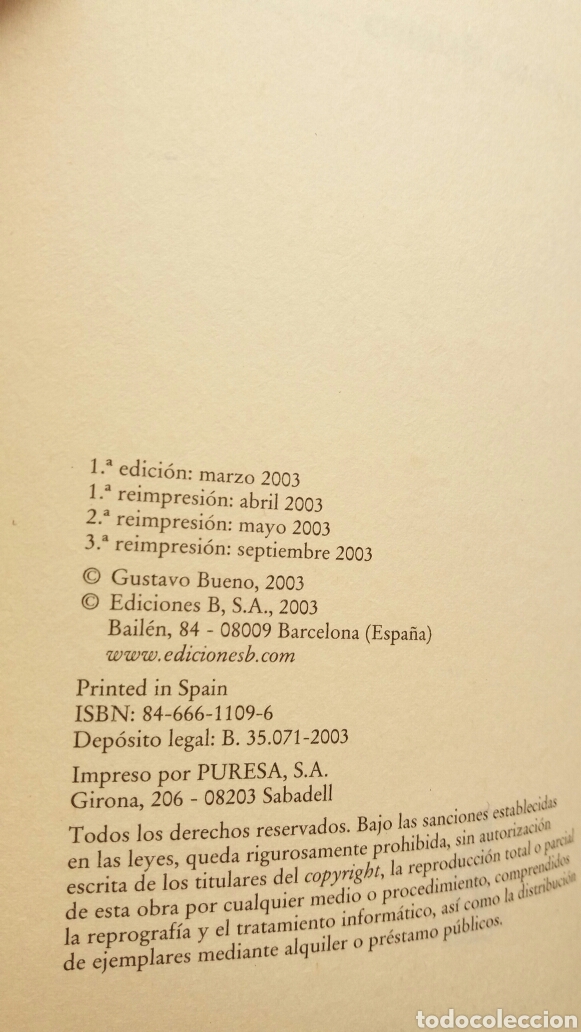 Libros de segunda mano: El mito de la izquierda. Gustavo Bueno. Ediciones B, 2003. - Foto 6