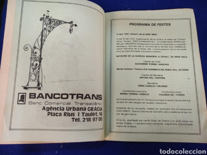 Libros de segunda mano: Colla Santa Medi, La uni&oacute; gracienca 1901-1981. Programa - Foto 2